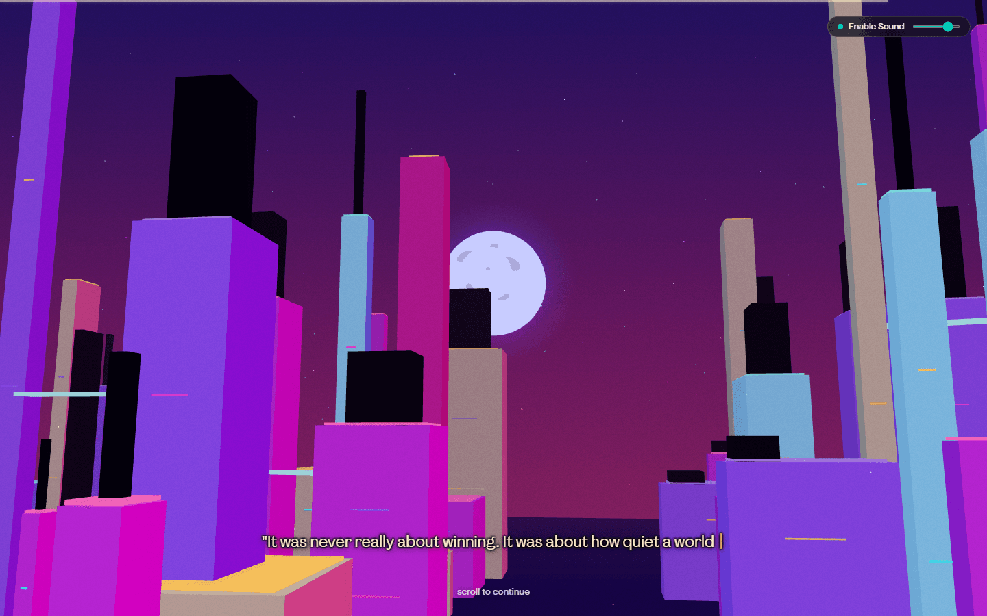 Scene 6: Abstracted digital world, exploring virtual immersion and refuge
