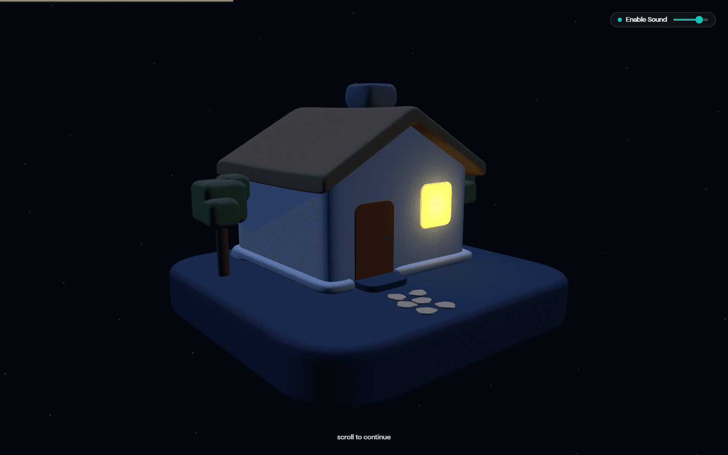 Scene 1: The domestic exterior environment, dusk lighting