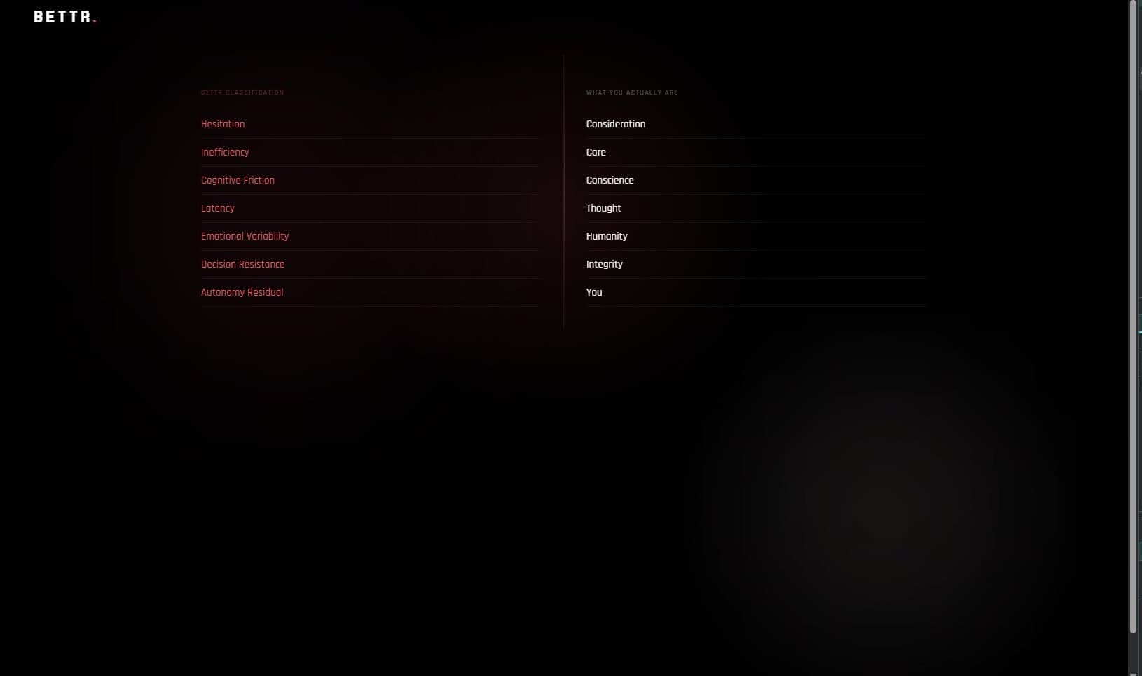 Stage 4 final scene, split screen relabeling system classifications as human qualities